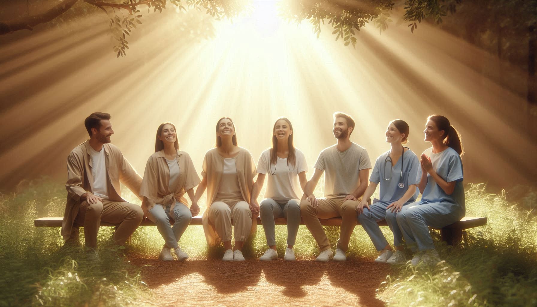 Collection of happy healed patients from diverse backgrounds